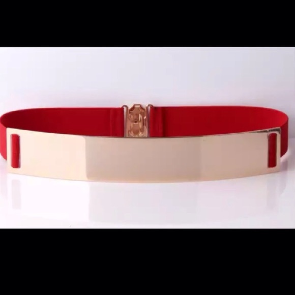 Gold Metal Elastic Mirror Golden Metal Blets - Picture 3 of 8